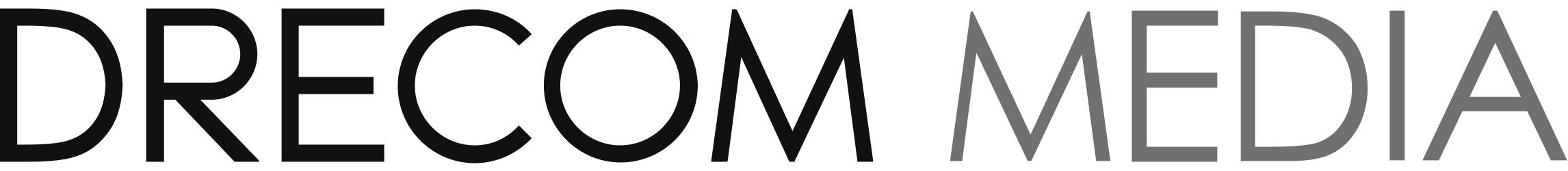 The Drecom Media Logo. Its a basic Logo with Drecom written in black and Media written in grey.